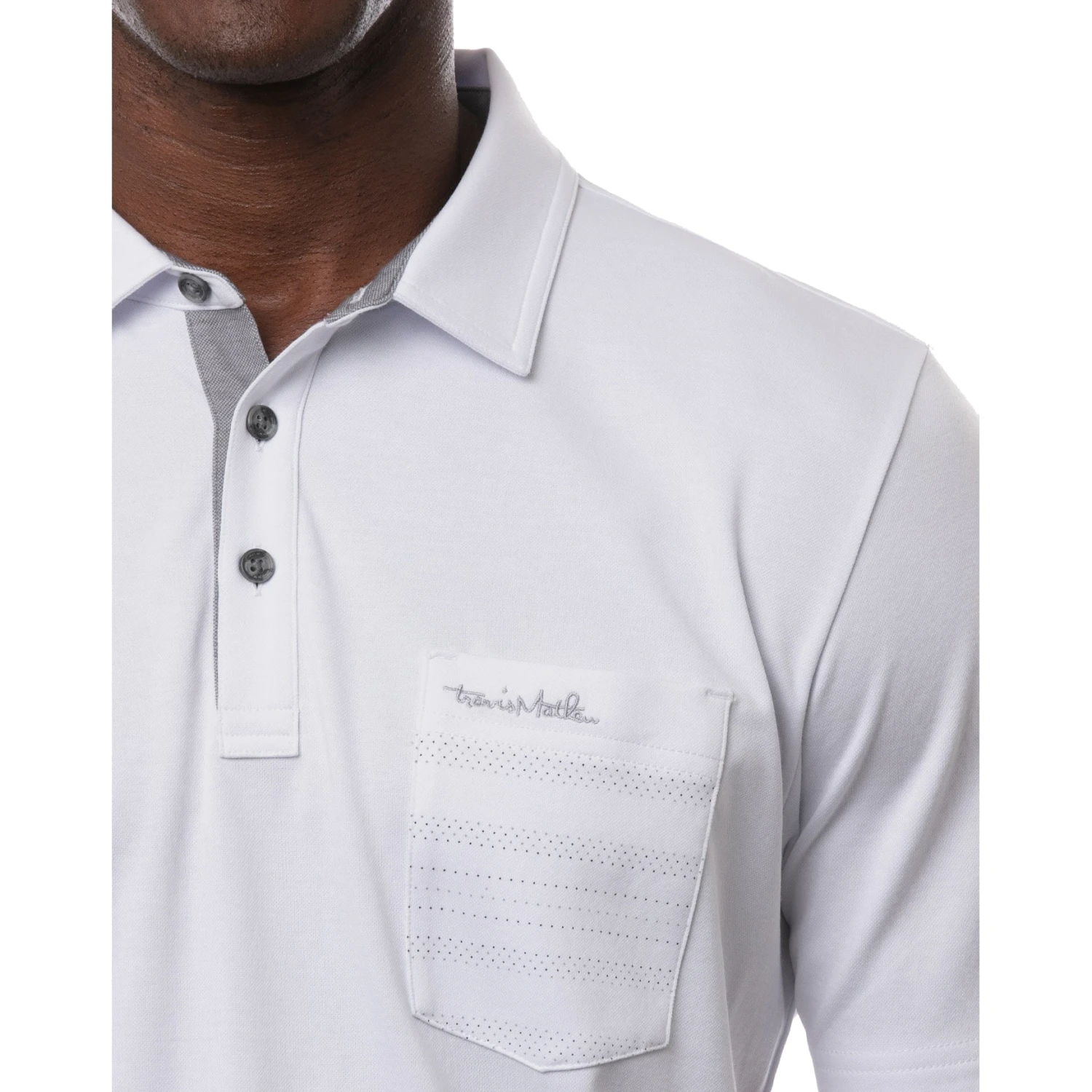 TravisMathew Get Iced White Mens Golf Polo 2 TravisMathew Get Iced White Mens Golf Polo - Image 2