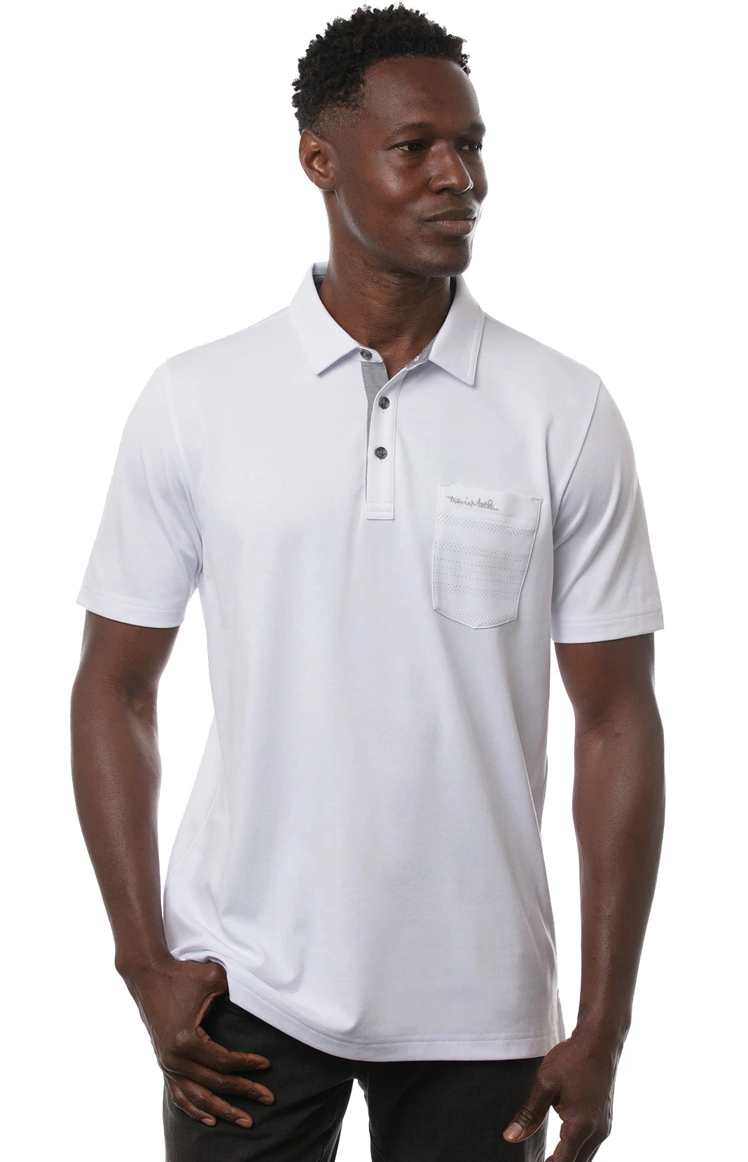 TravisMathew Get Iced White Mens Golf Polo 1 TravisMathew Get Iced White Mens Golf Polo