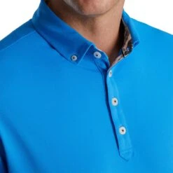 FootJoy Stretch Pique Vintage Floral Trim French Blue Mens Golf Polo -Cheap Golf Shop 21652 FRENCHBLUE 2