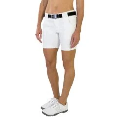 JoFit Belted 7.5 In Womens Golf Shorts -Cheap Golf Shop GB505 WHTWHITE